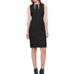 Tahari Cut out neck sheath dress sz4